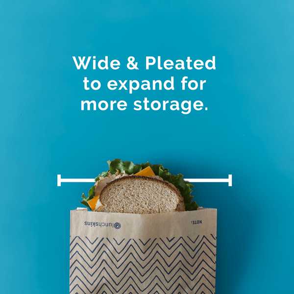 Lunchskins - Compostable XL Sandwich Bags Chevron 50 Count