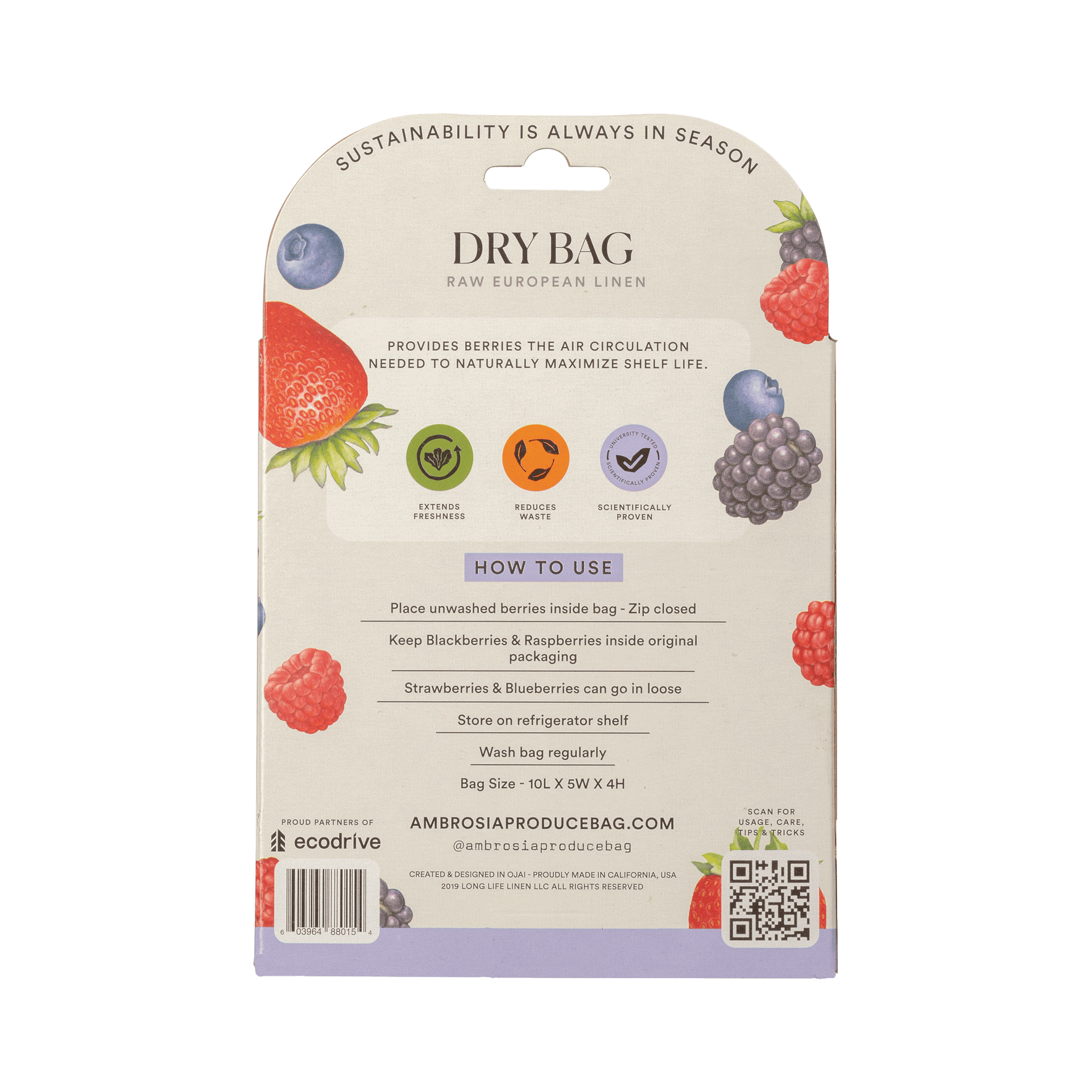 The Berry Bag – Reusable Linen Produce Bag