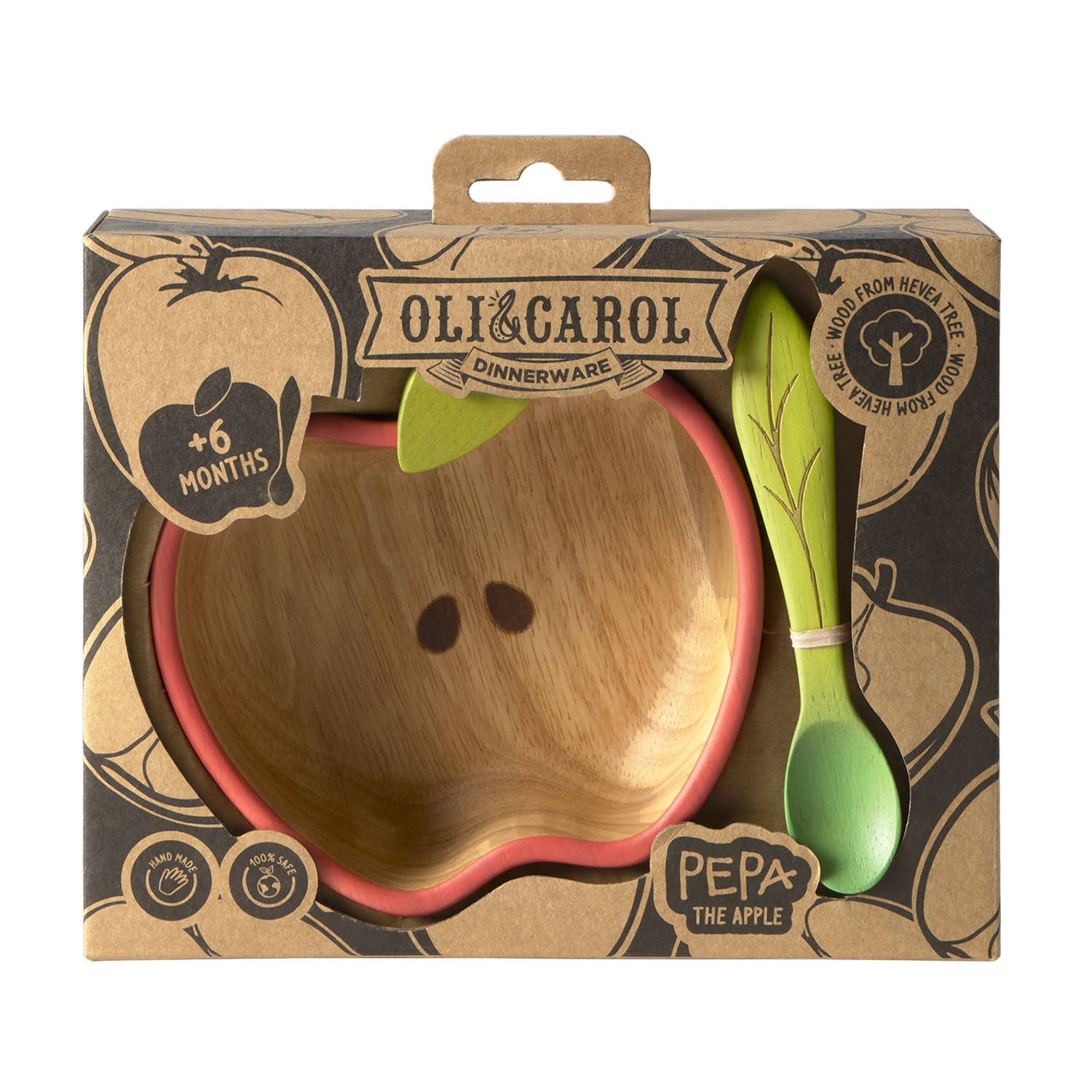Oli & Carol - Pepa the Apple Bowl & Spoon Set