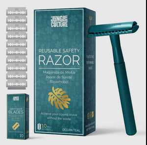 Safety razor with 10 blades - Teal