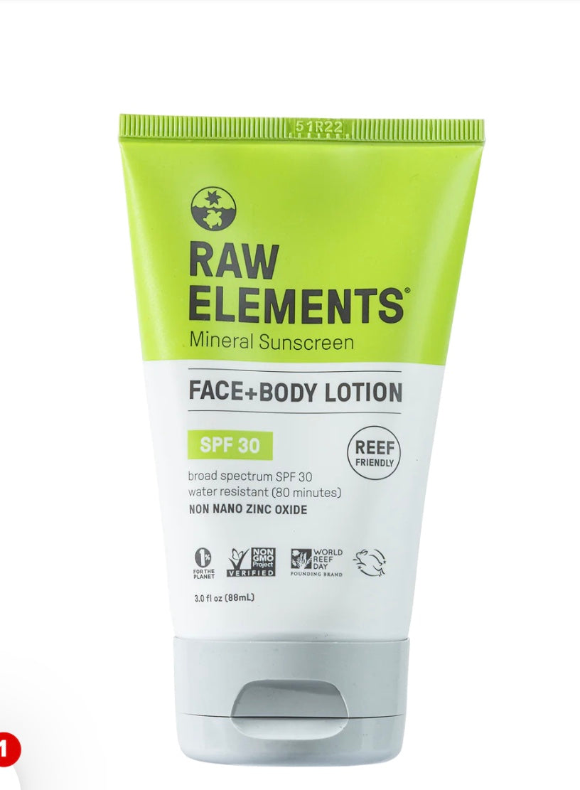 Raw Elements SPF 30 face + body lotion