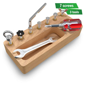 Panda Brothers - Montessori Toy for Kids - Wooden Screw Driver Board