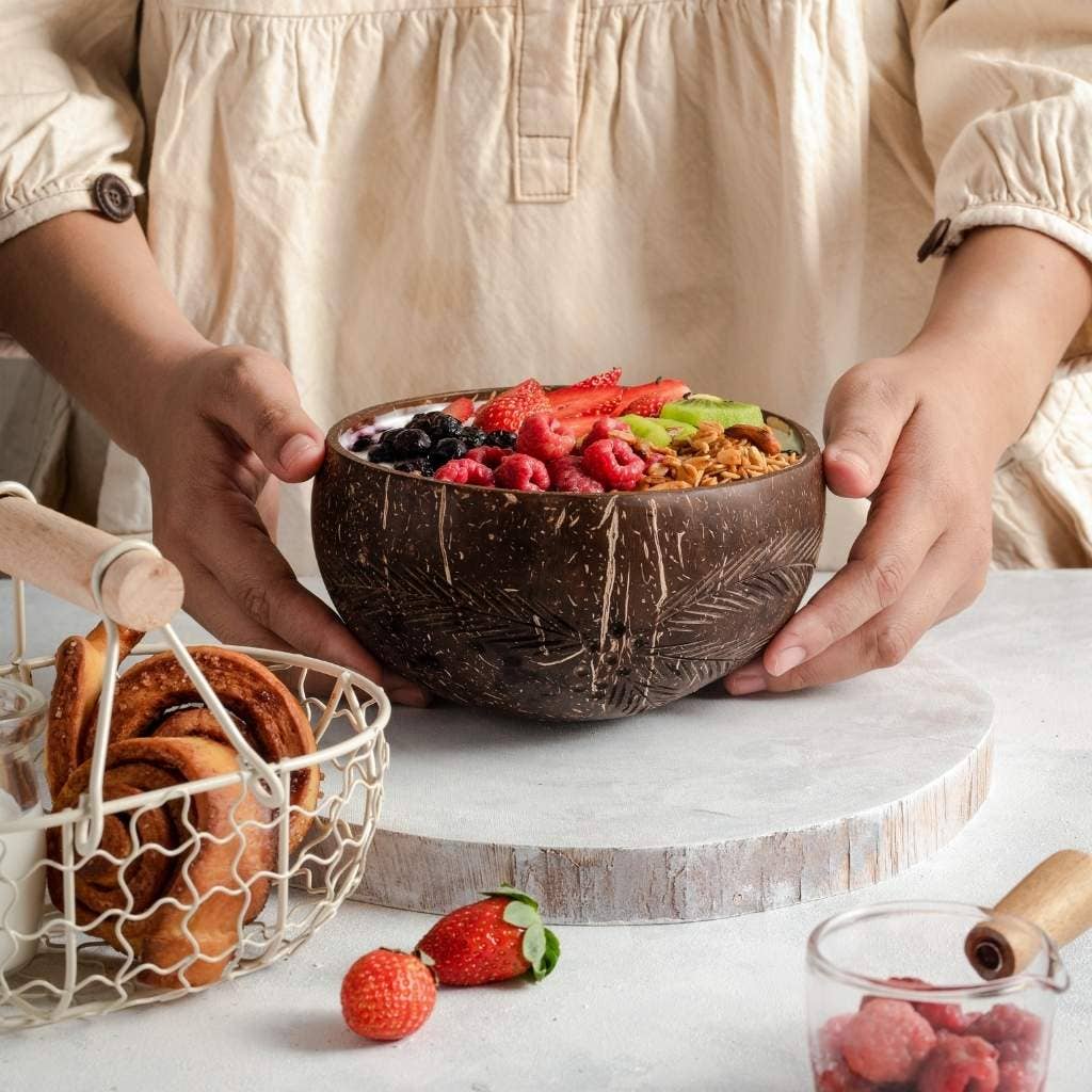 Coconut Bowls - Eco-friendly wooden coconut bowl & spoon