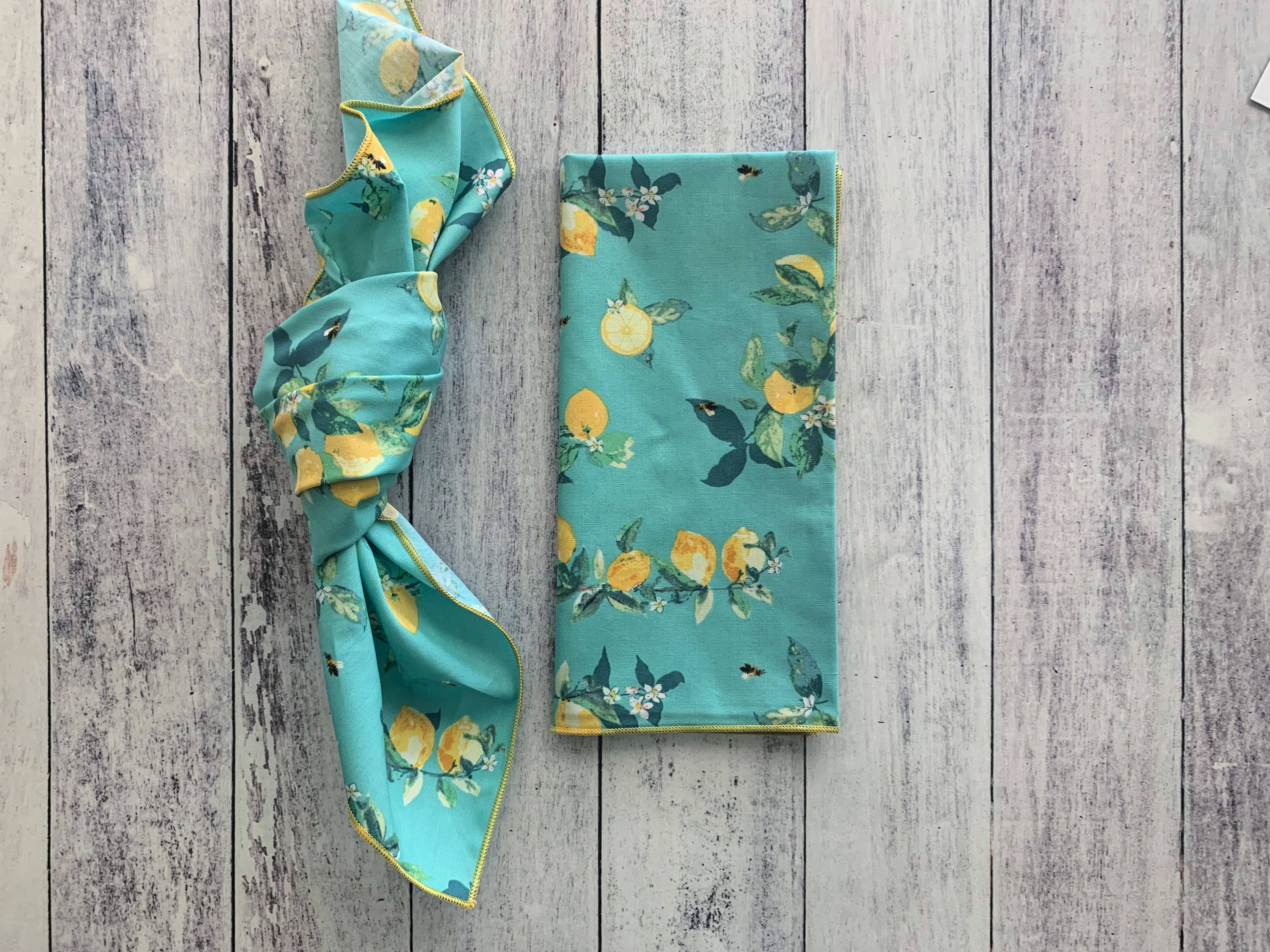 Dot and Army - Lemon Cloth Napkins, set of four