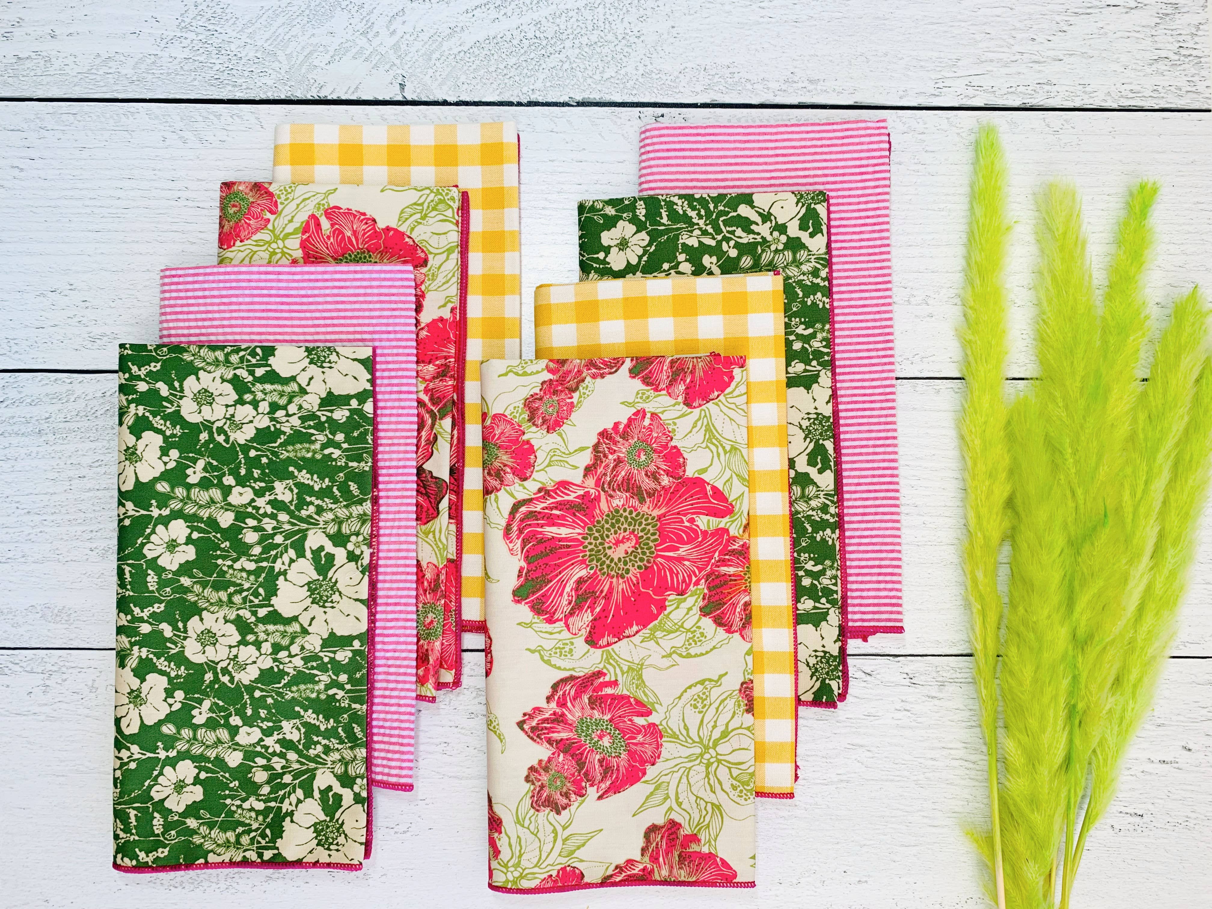Dot and Army - Picnic Cloth Napkin Bundle, set of eight