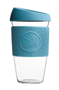 Neon Kactus - Glass Coffee Cup - 16 oz