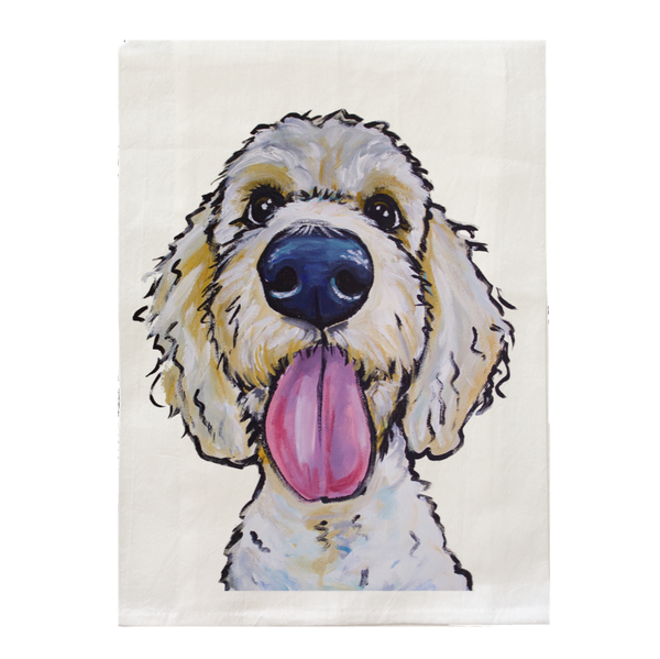 Tea Towel, Flour Sack Towel by Hippie Hounds