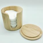 Bamboo Facial Round Holder with Bamboo Lid