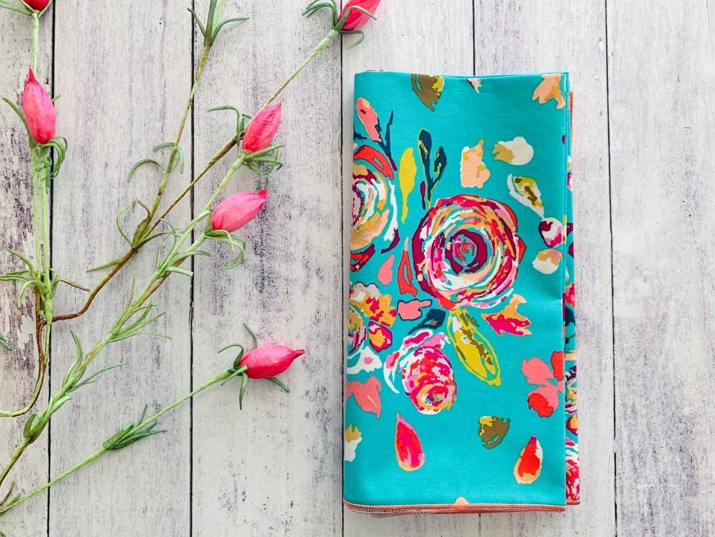 Dot and Army - Summer Rose Cloth Napkins, set of four