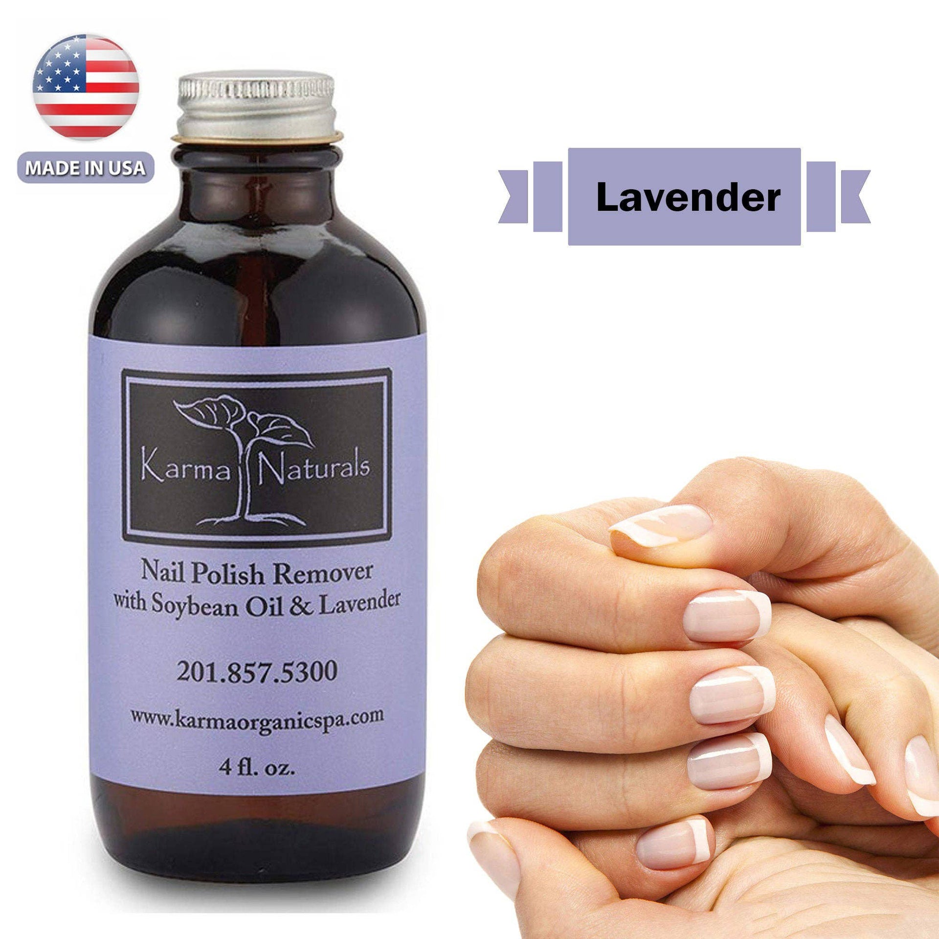 Karma Organic spa - Lavender or Rose Nail Polish Remover