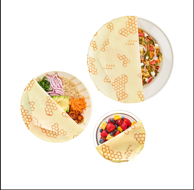 Bees wrap lunch or bowl covers - 3 pack