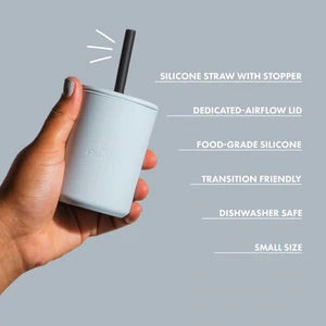 Silicone Baby Cup with straw- 8 oz