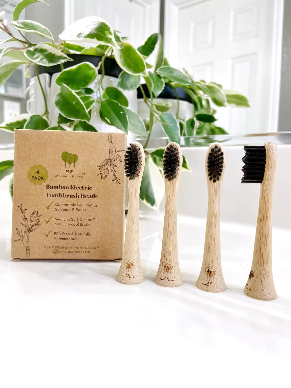 Bamboo Electric Toothbrush Heads- Sonicare Compatible - 4pk