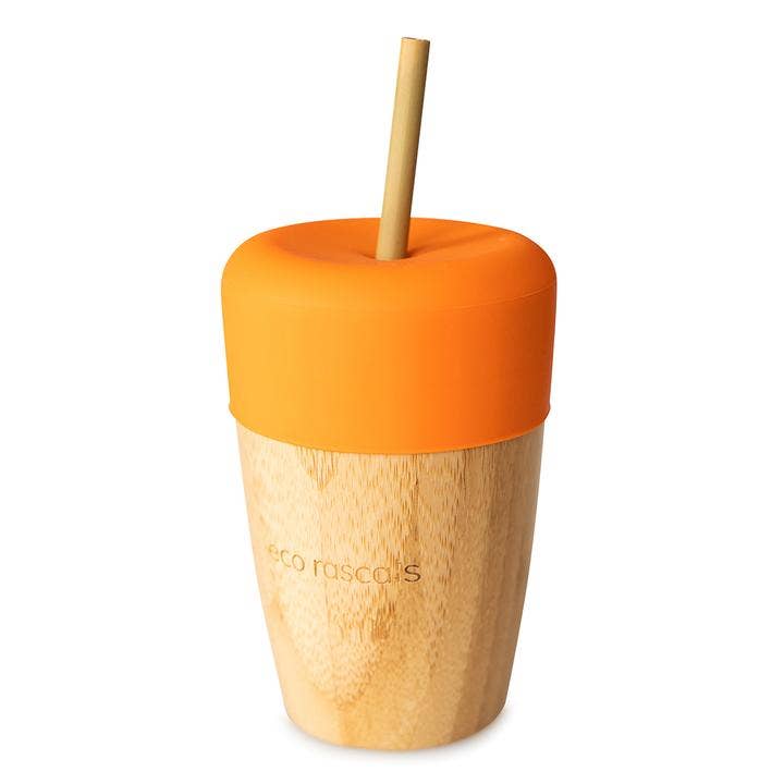 Bamboo Cup with Two Straws