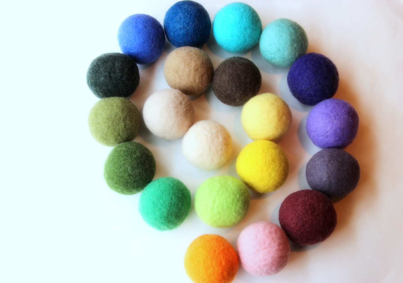 Colorful dryer ball