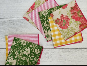 Dot and Army - Picnic Cloth Napkin Bundle, set of eight