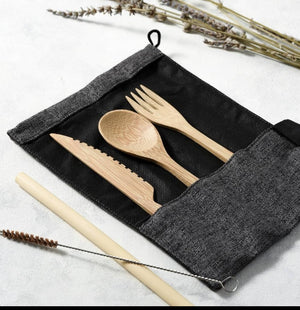 Bamboo cutlery kit