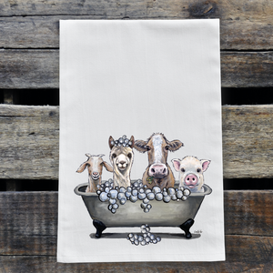 Tea Towel, Flour Sack Towel by Hippie Hounds