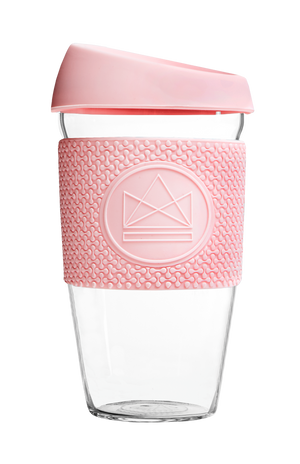Neon Kactus - Glass Coffee Cup - 16 oz