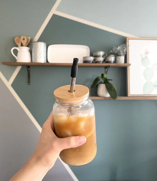 Bamboo Mason Jar Straw Lid