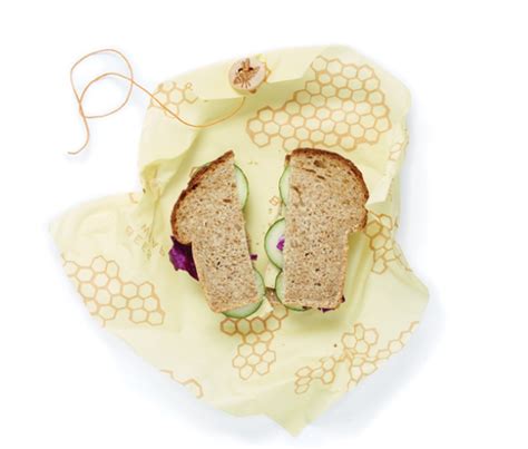Bees wrap sandwich with tie
